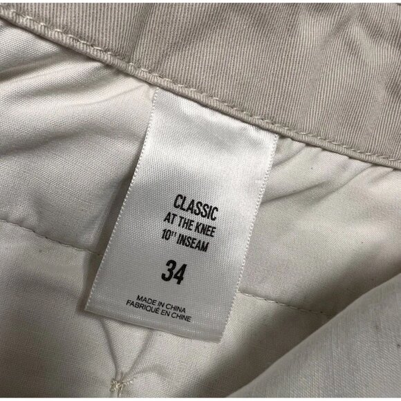 Express Shorts Classic At The Knee Men’s Beige Pockets Size 34 - Picture 7 of 12